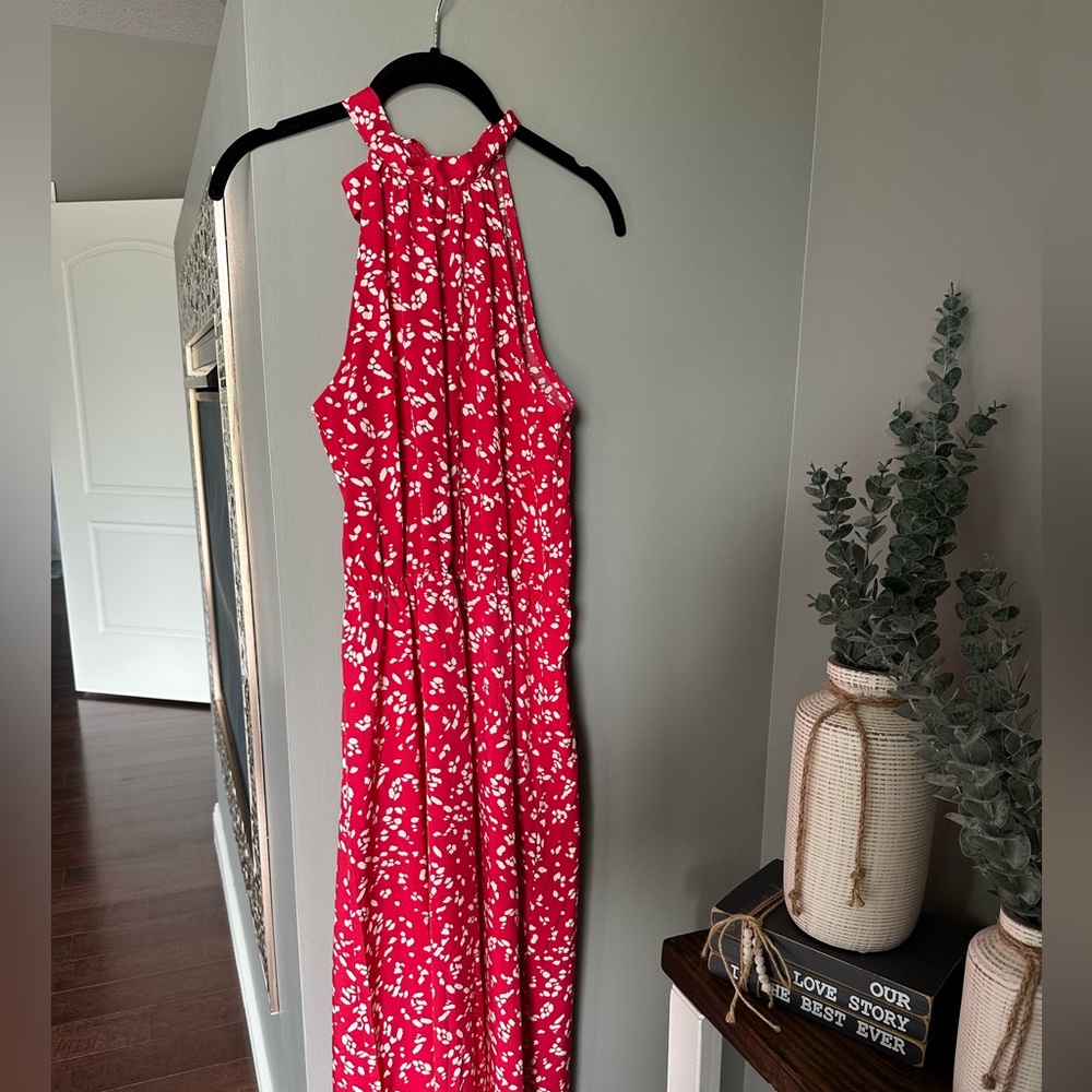 Long red summer dress